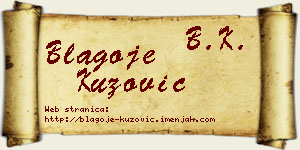 Blagoje Kuzović vizit kartica